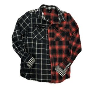 Men's Black and Red Plaid Shirt